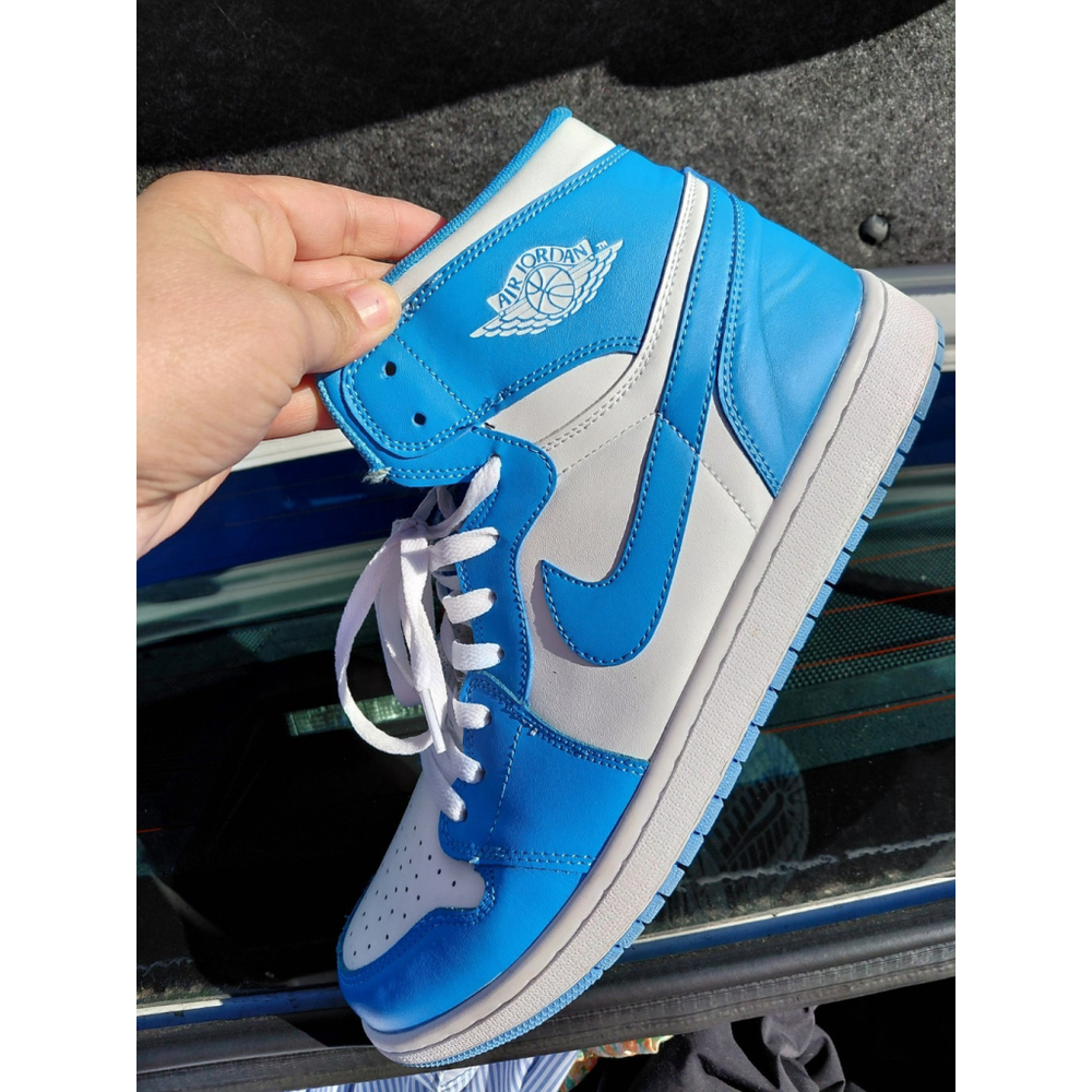 Nike Air Jordan 1 Retro OG BG GS Powder Blue UNC 575441-117 Men 14 2015 - Picture 6 of 6